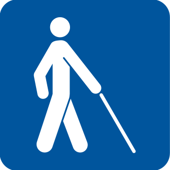 Piktogram - múzeum prístupné osobám so zrakovým postihnutím.