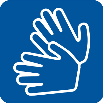 Piktogram - múzeum prístupné osobám so sluchovým postihnutím. K dispozícií je posunkový jazyk.