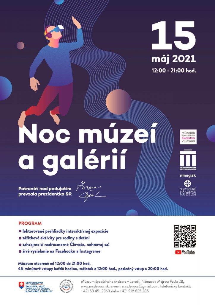 Plagát podujatia Noc múzeí a galérií s podrobným programom.