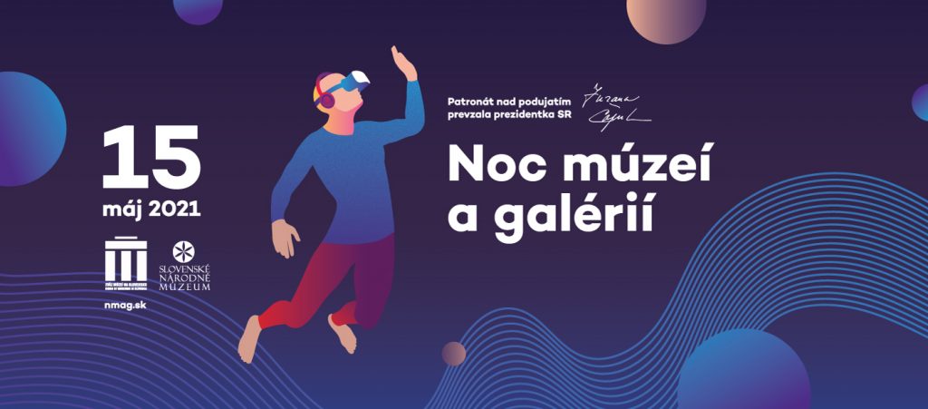 Plagát podujatia Noc múzeí a galérií 15. máj 2021.