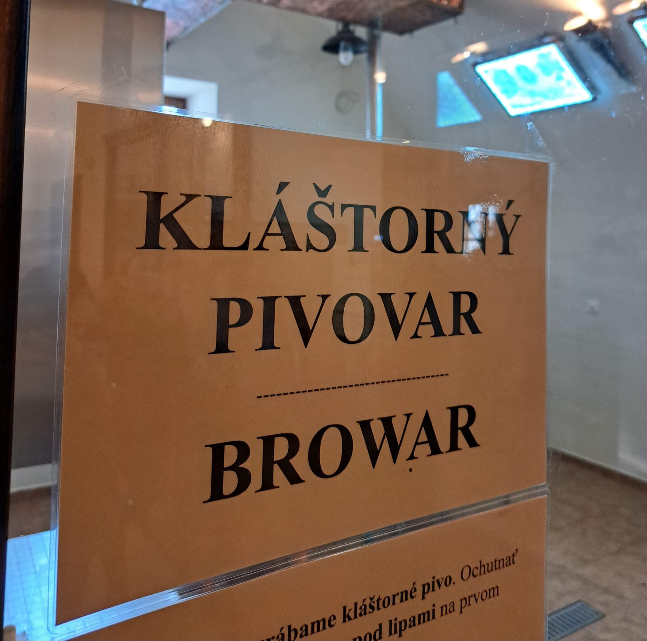 Tabuľa: Kláštorný pivovar