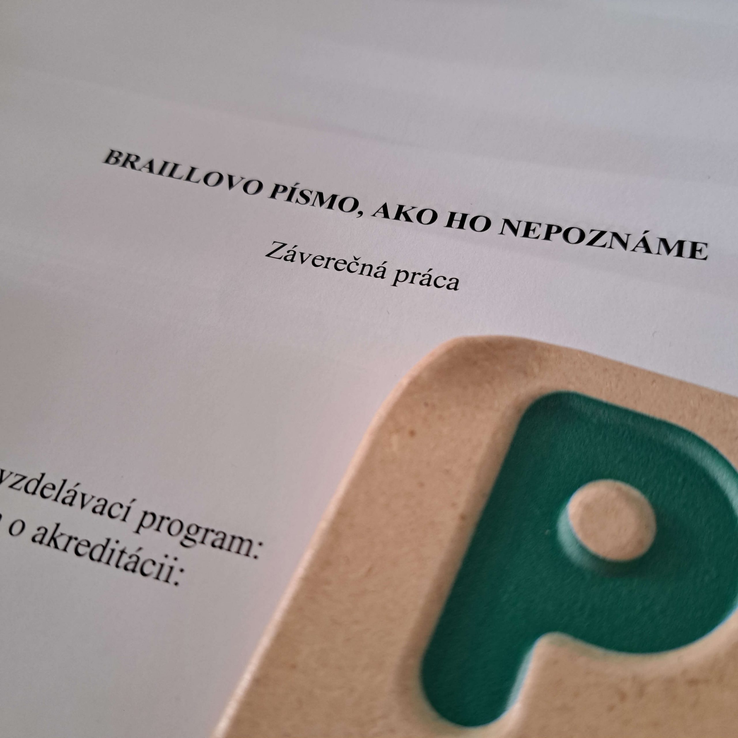 Záverečná práca Záverečná práca s názvom Braillovo písmo, ako ho nepoznáme.