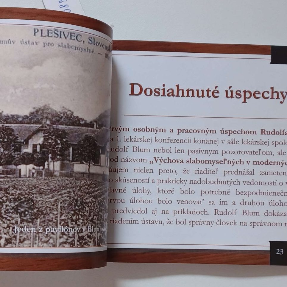 Brožúra: 120 rokov Psychiatrickej liečebne Samuela Bluma v Plešivci.