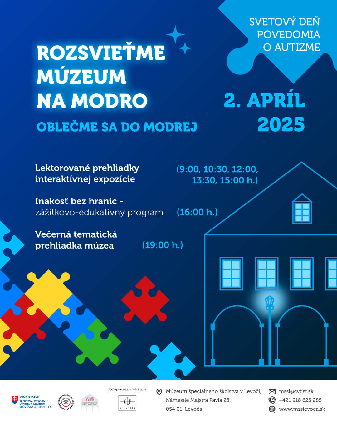 Rozsvieťme múzeum na modro.