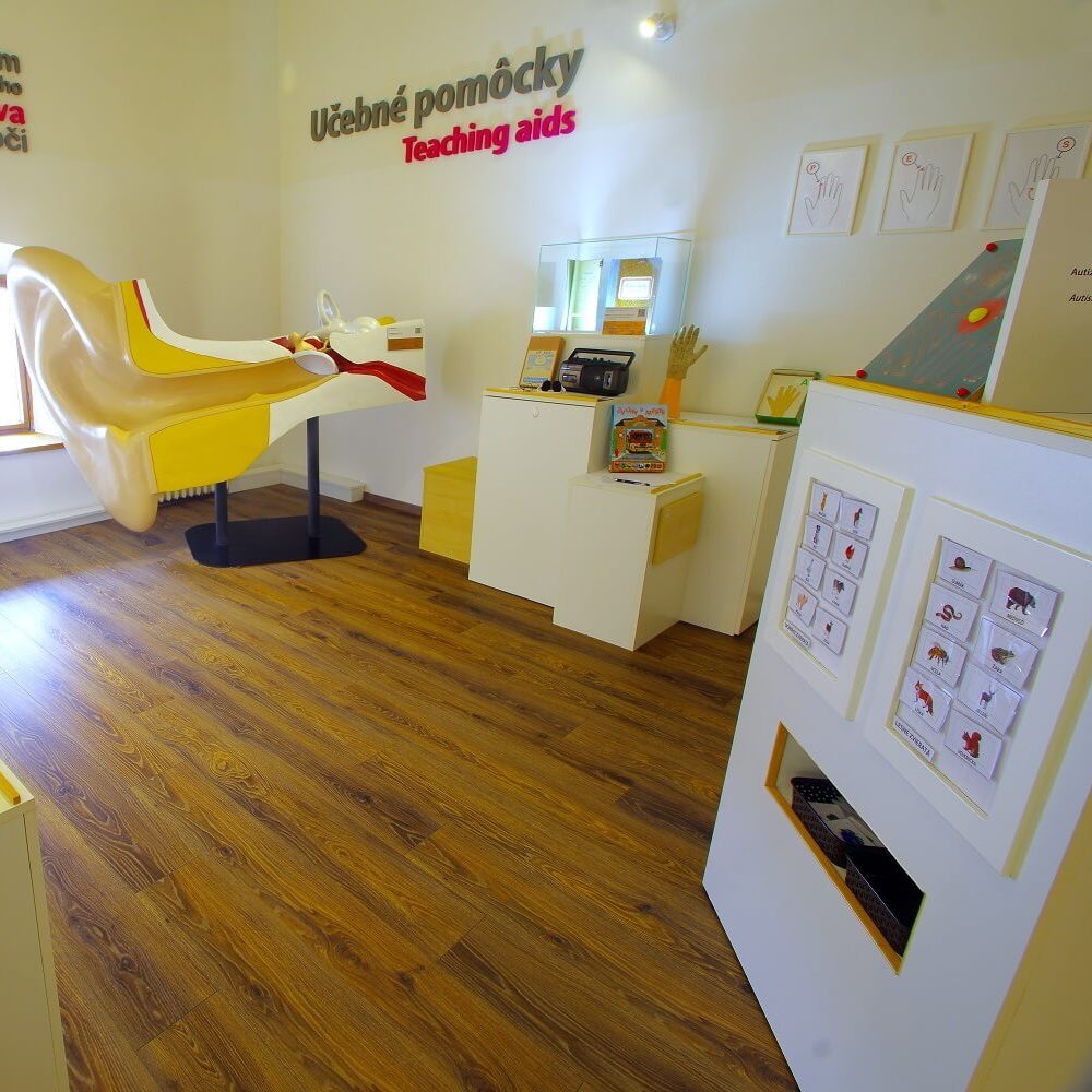 Miestnosť v múzeu venovaná učebným pomôckam.