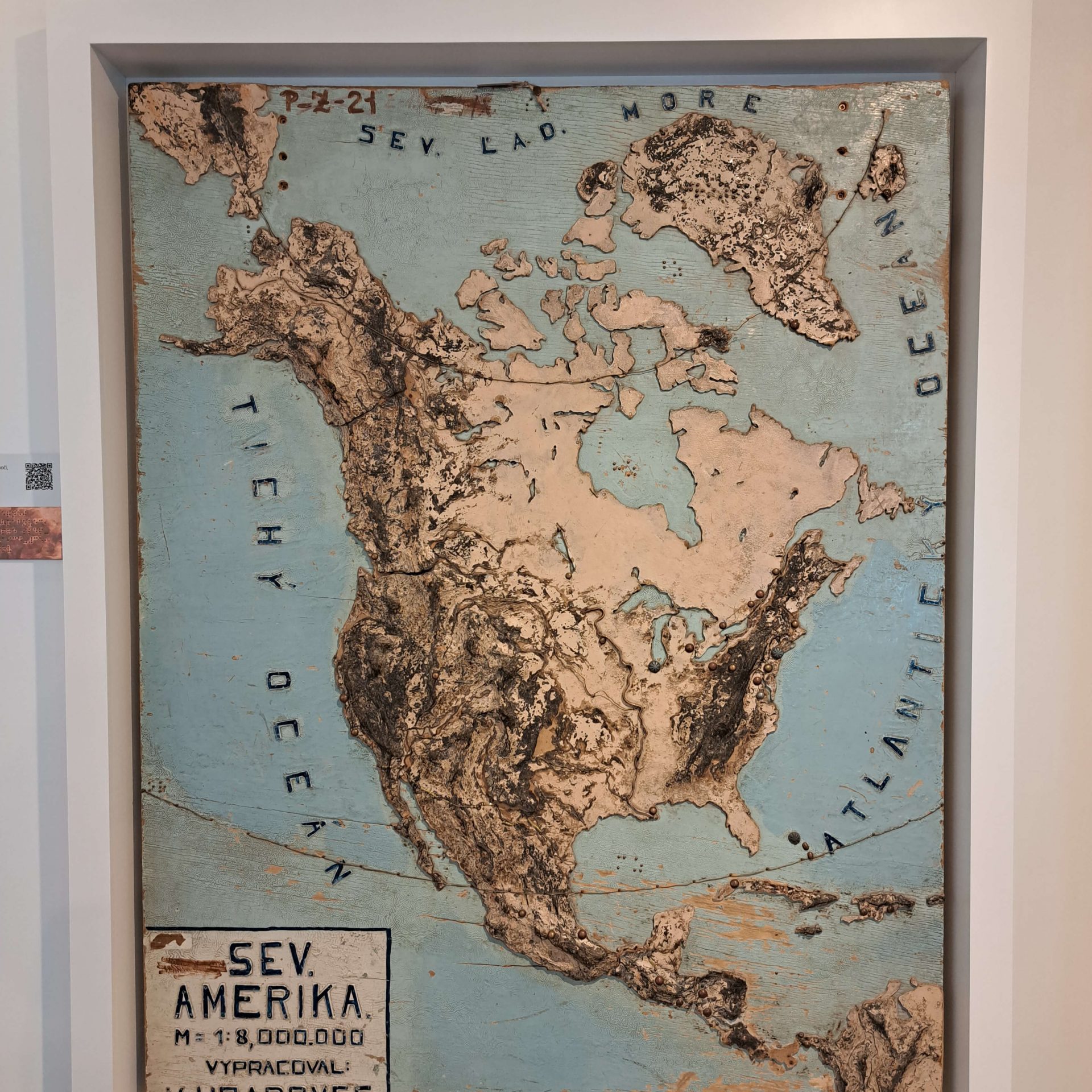 Reliéfna mapa severnej Ameriky.