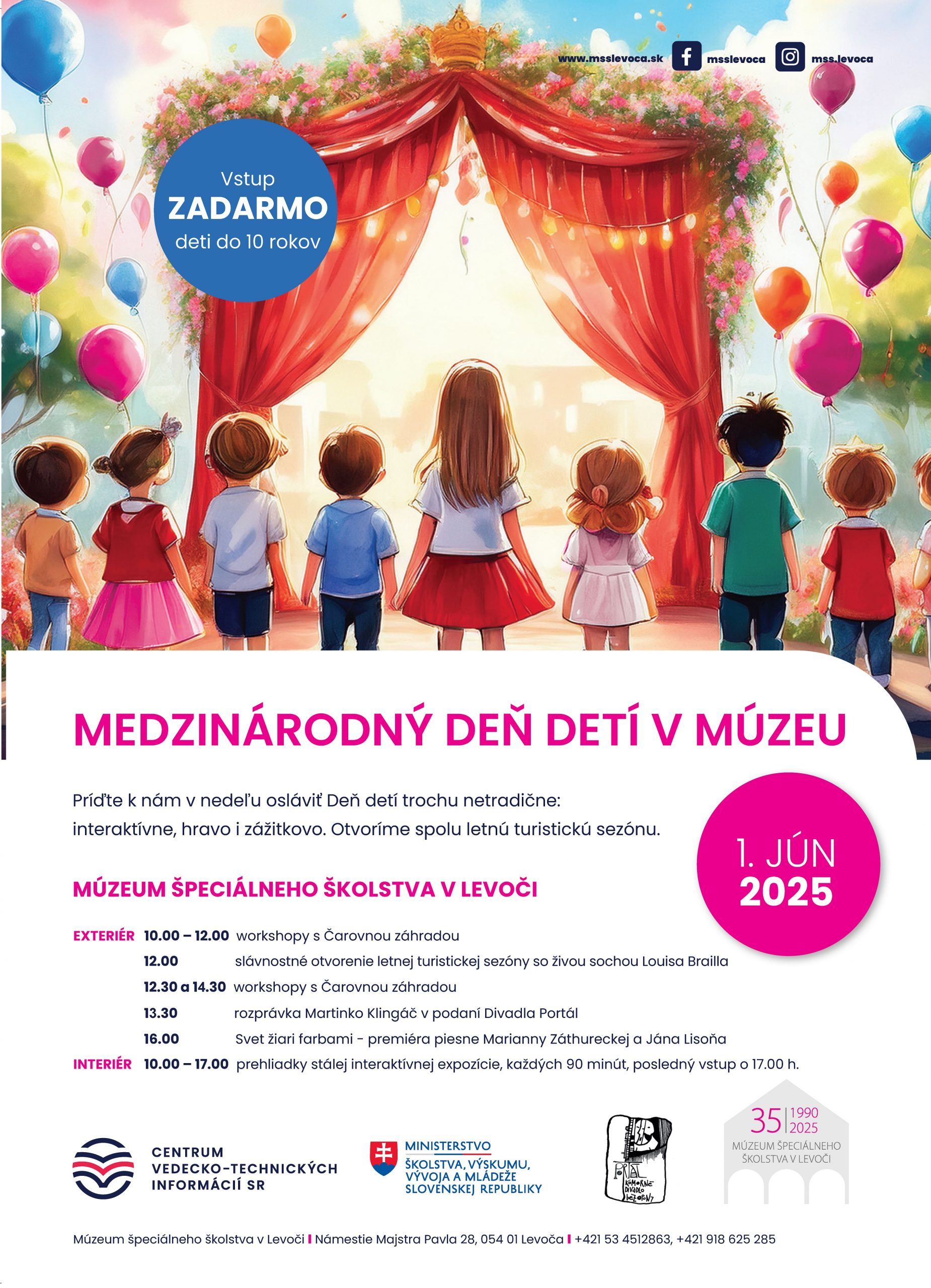Plagát s programom podujatia MDD - 1. jún 2025.