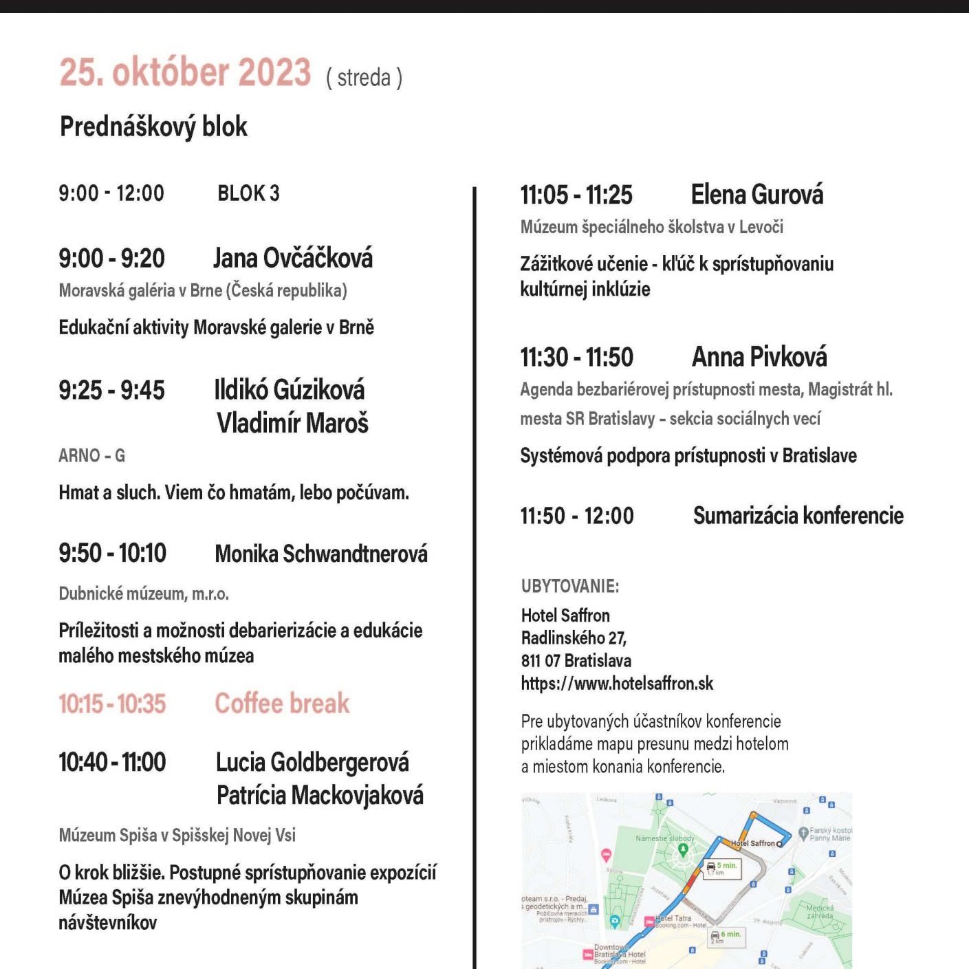 Program múzea a galérie ako súčasť sprístupňovania kultúry.