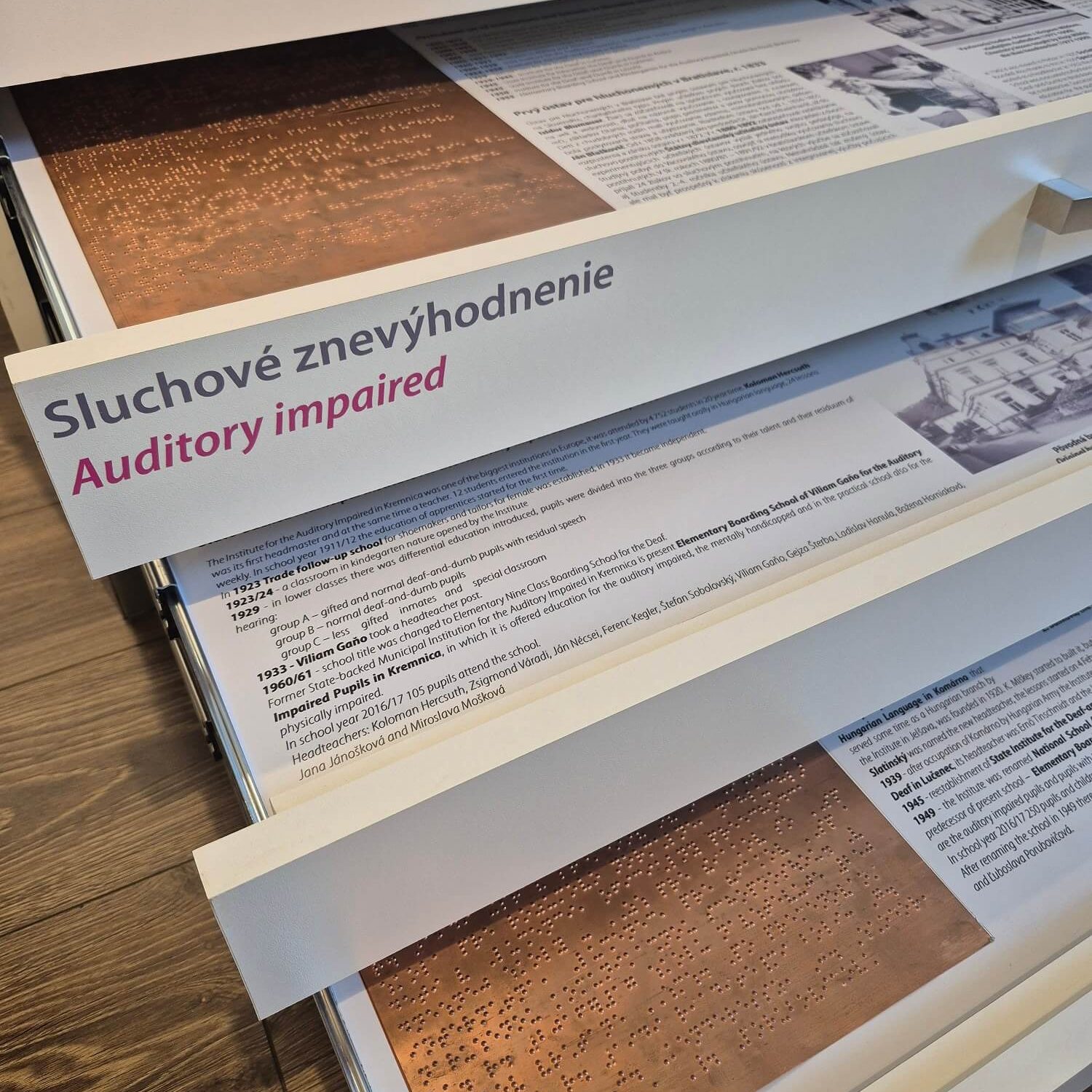 Expozícia Múzea špeciálneho školstva v Levoči.