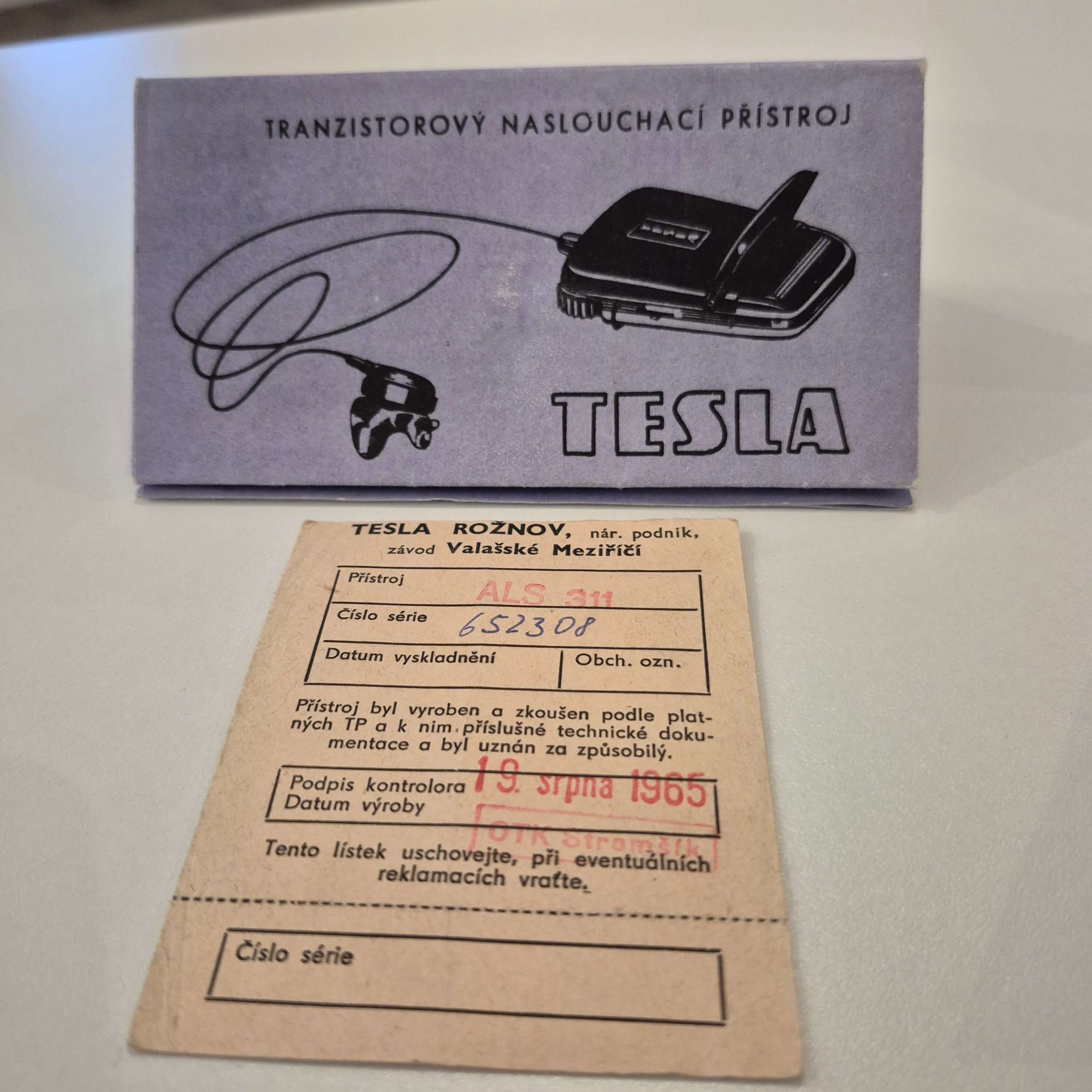 tranzistorový načúvací prístroj TESLA typ ALS 311