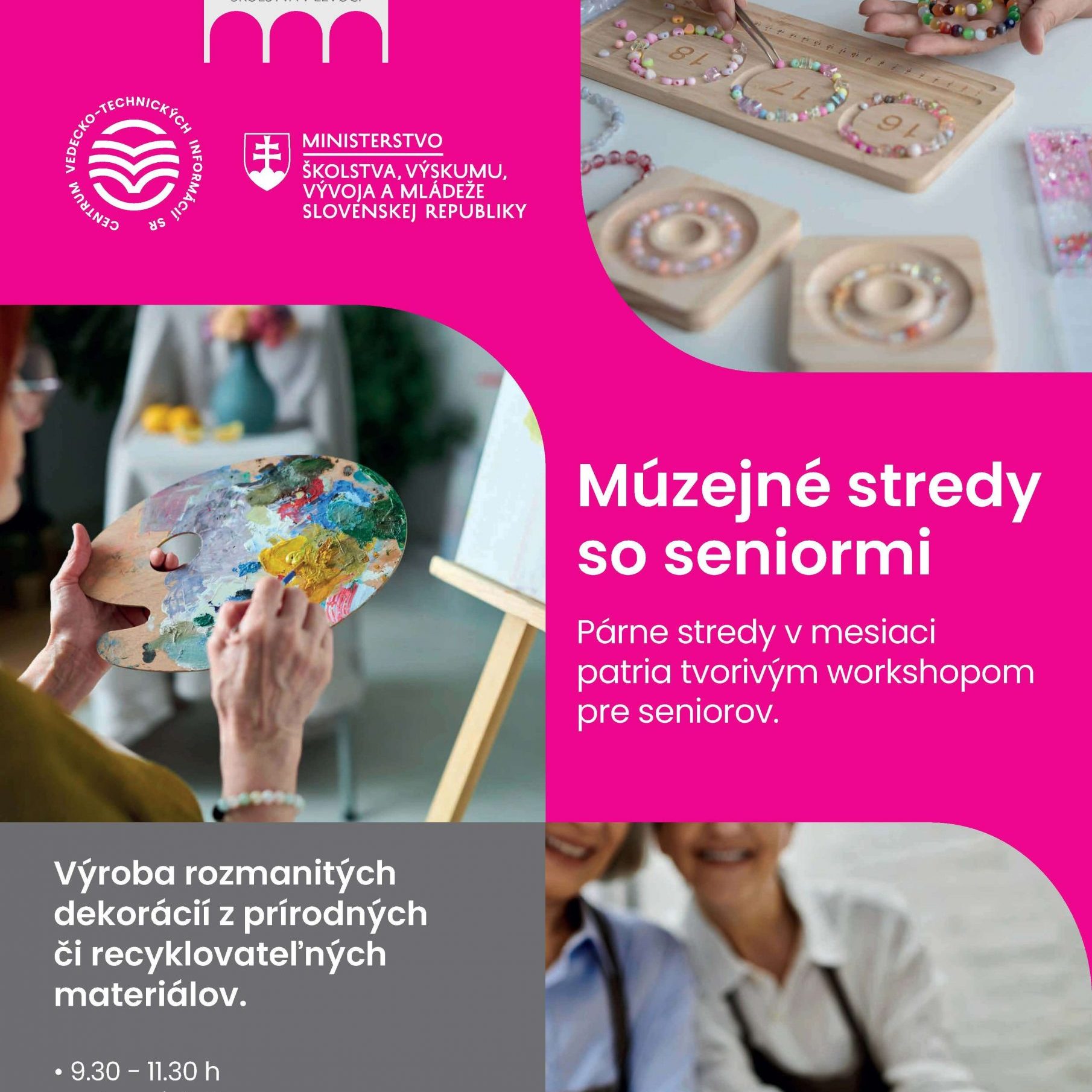 Múzejné stredy so seniormi.