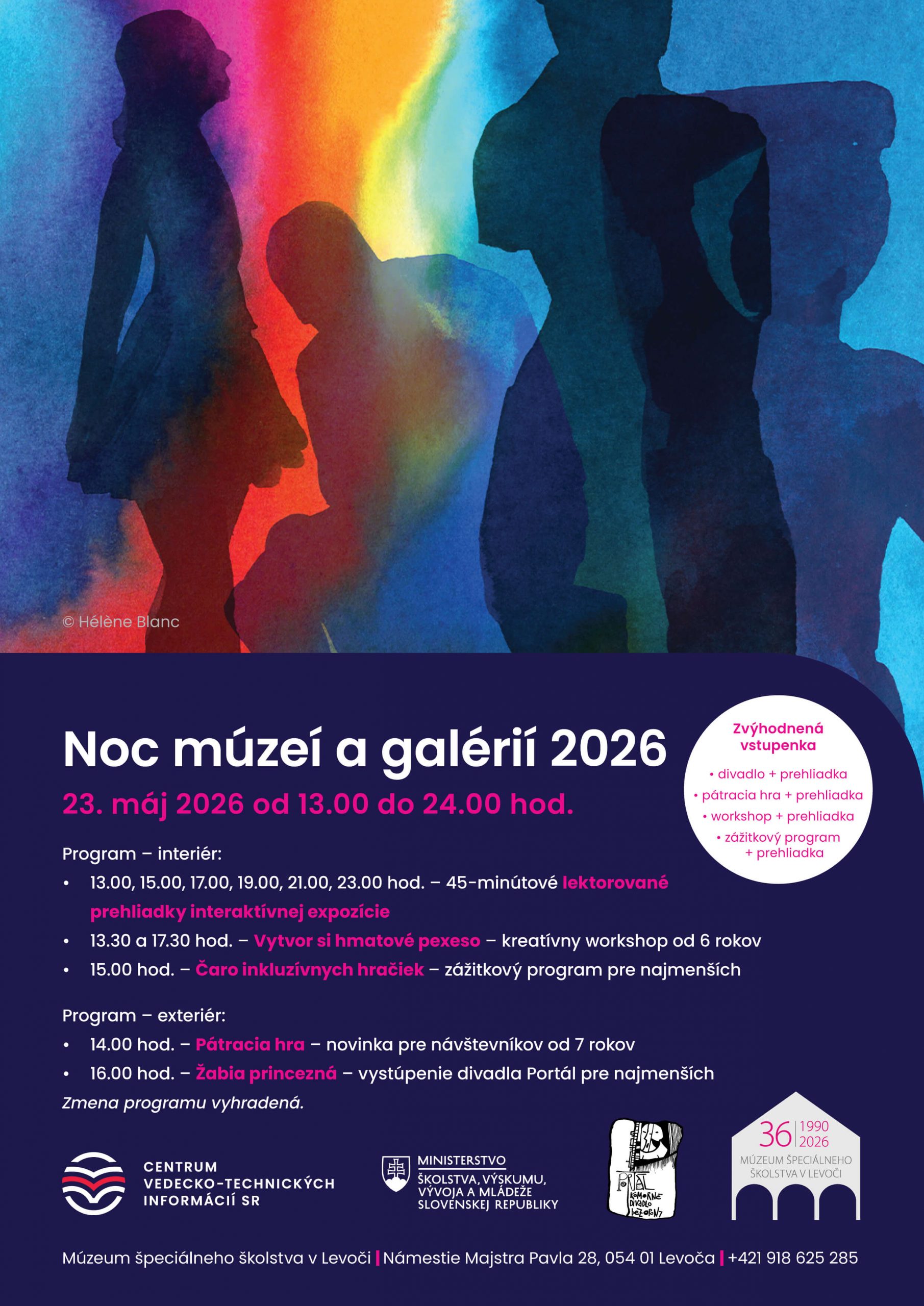 Noc múzeí a galérií 2026. 23.máj 2026 od 13:00 do 24:00 hod.